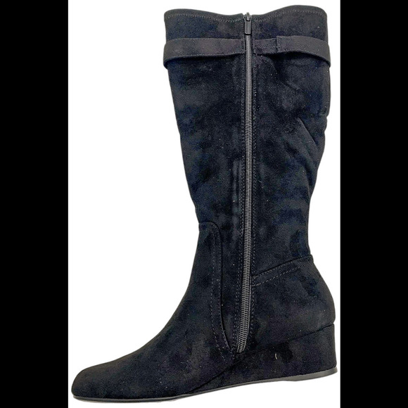 IMPO Women's Gelsey Knee High Wedge Boots Black - Medium - Picture 1 of 2